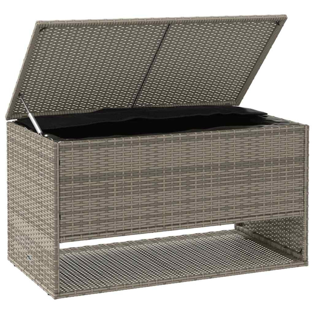 Produktbild för Kuddlåda för utomhusbruk grå 100x55x55,5 cm konstrotting