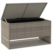 Produktbild för Kuddlåda för utomhusbruk grå 100x55x55,5 cm konstrotting