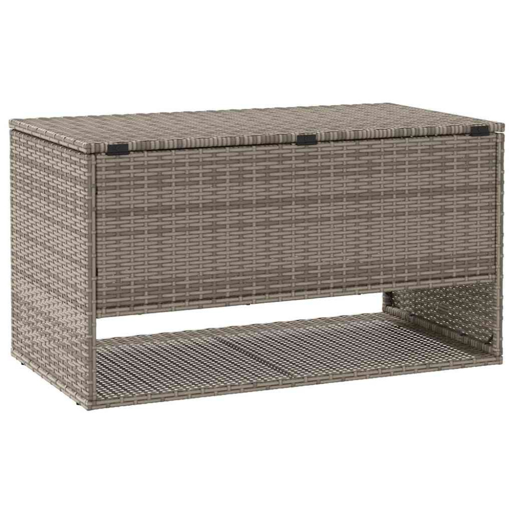 Produktbild för Kuddlåda för utomhusbruk grå 100x55x55,5 cm konstrotting