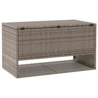 Produktbild för Kuddlåda för utomhusbruk grå 100x55x55,5 cm konstrotting