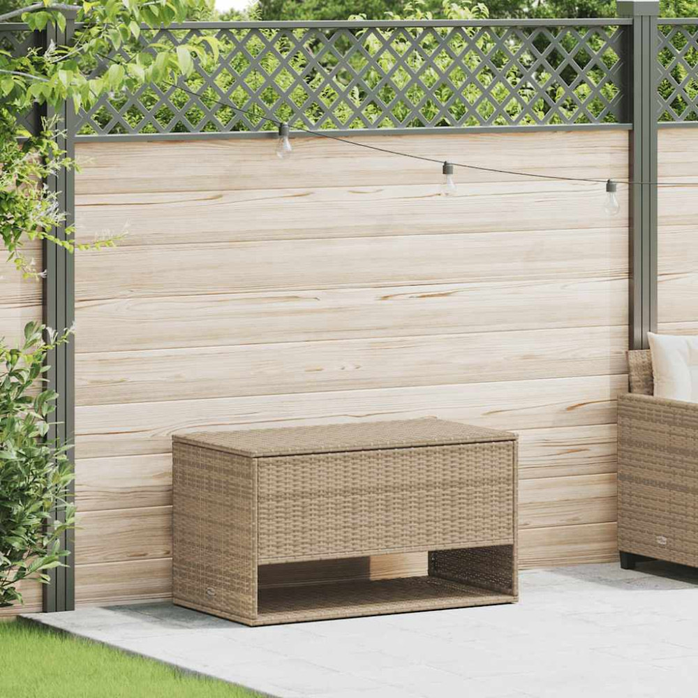 Produktbild för Kuddlåda för utomhusbruk beige 100x55x55,5 cm konstrotting