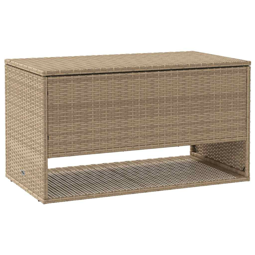 Produktbild för Kuddlåda för utomhusbruk beige 100x55x55,5 cm konstrotting