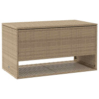 Produktbild för Kuddlåda för utomhusbruk beige 100x55x55,5 cm konstrotting