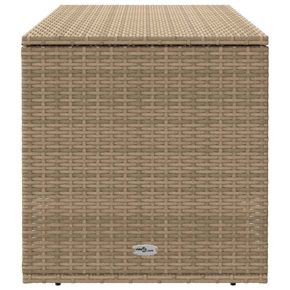 Produktbild för Kuddlåda för utomhusbruk beige 100x55x55,5 cm konstrotting