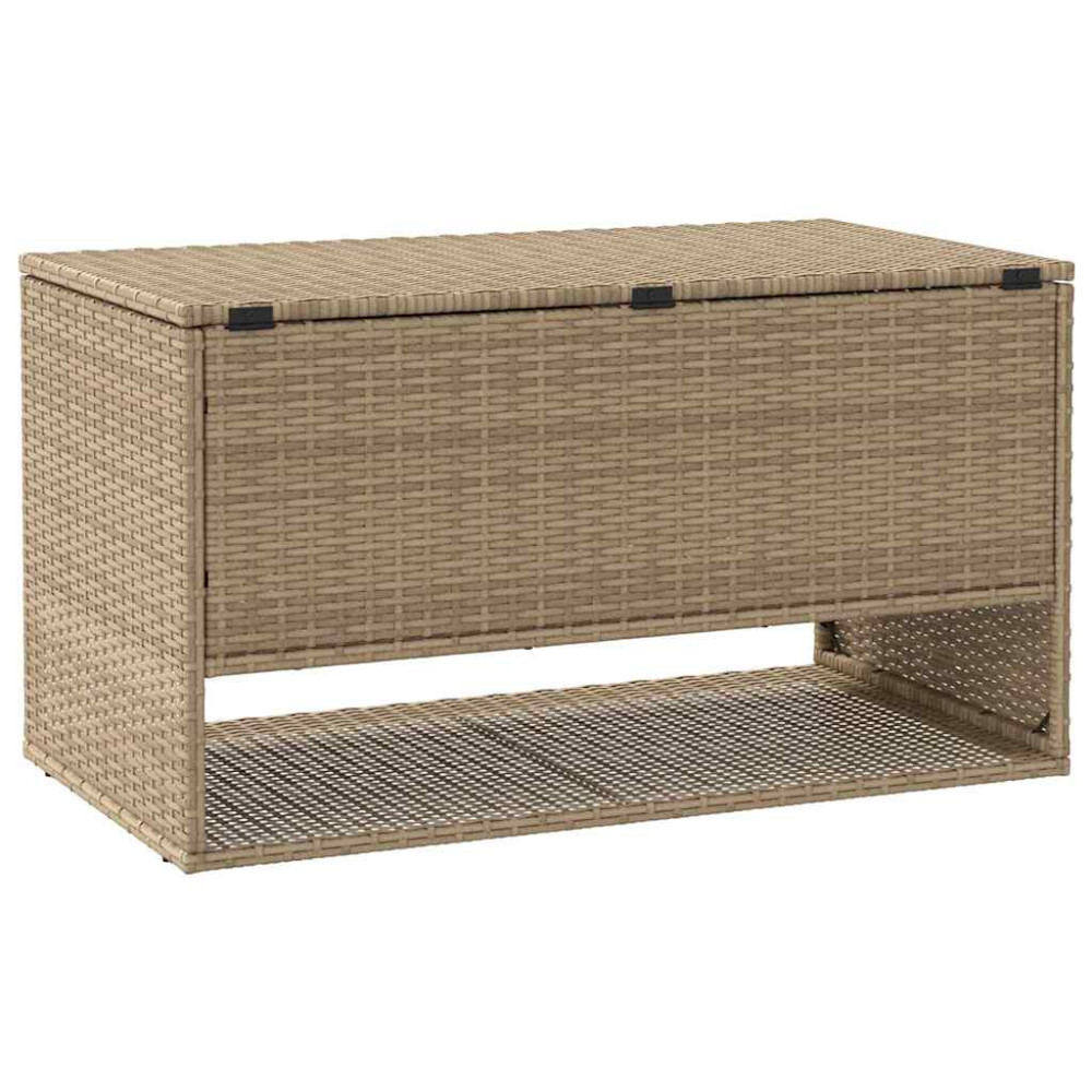 Produktbild för Kuddlåda för utomhusbruk beige 100x55x55,5 cm konstrotting