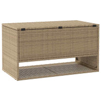 Produktbild för Kuddlåda för utomhusbruk beige 100x55x55,5 cm konstrotting