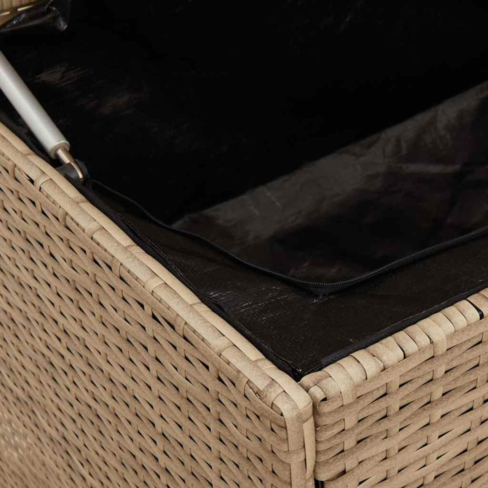 Produktbild för Kuddlåda för utomhusbruk beige 100x55x55,5 cm konstrotting