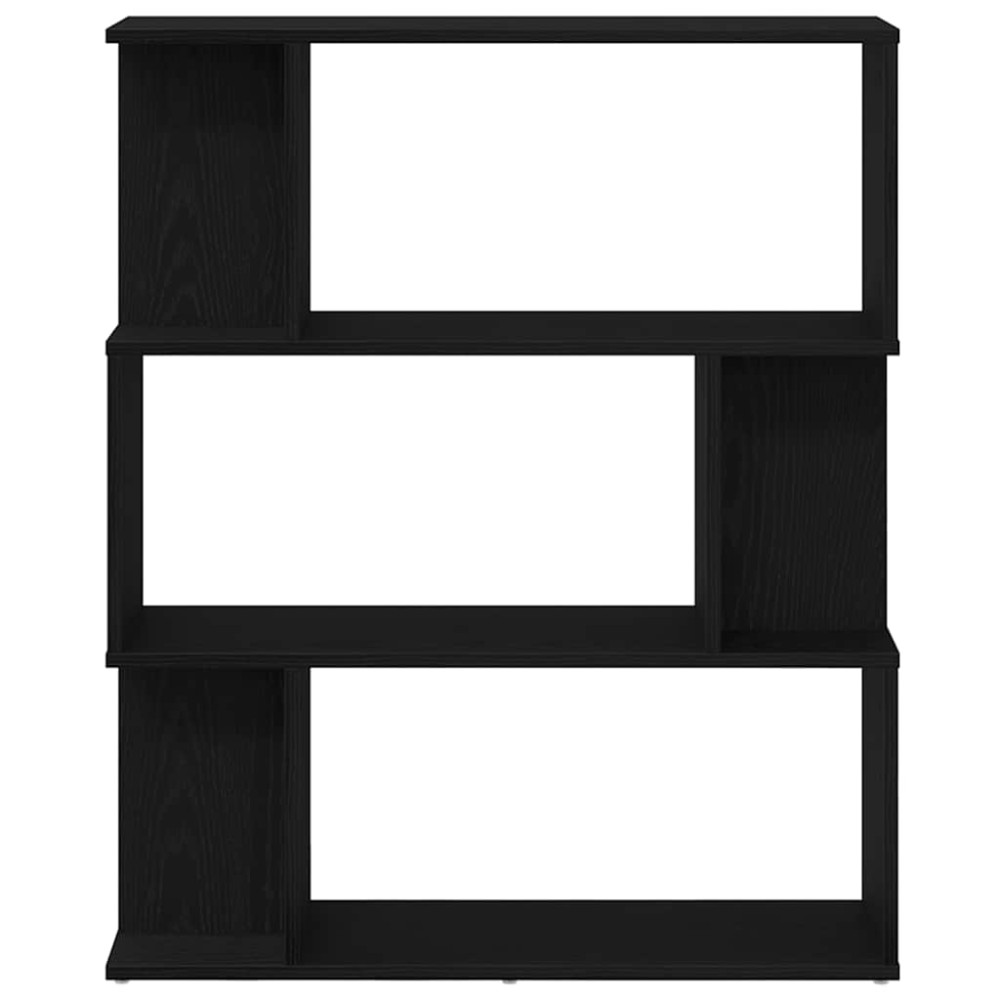 Produktbild för Bokhylla svart ek 80x24x96 cm konstruerat trä