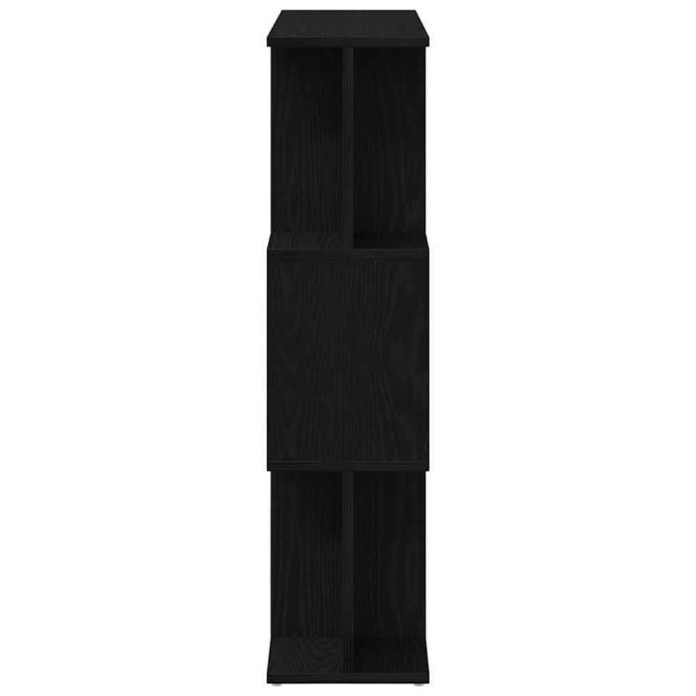 Produktbild för Bokhylla svart ek 80x24x96 cm konstruerat trä
