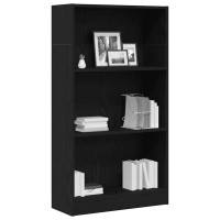 Produktbild för Bokhylla svart ek 60x24x109 cm konstruerat trä