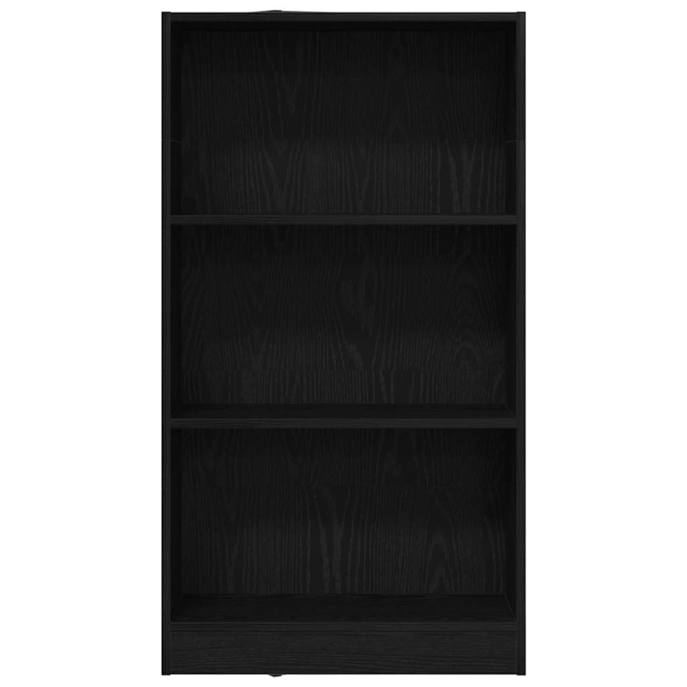 Produktbild för Bokhylla svart ek 60x24x109 cm konstruerat trä