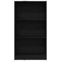 Produktbild för Bokhylla svart ek 60x24x109 cm konstruerat trä