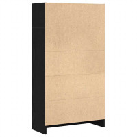 Produktbild för Bokhylla svart ek 60x24x109 cm konstruerat trä