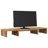 Produktbild för Skärmställ justerbart 80x24x10,5 cm konstruerat trä ek