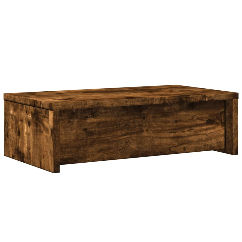 Produktbild för Skärmställ med lådor rökfärgad ek 50x27x15 cm konstruerat trä