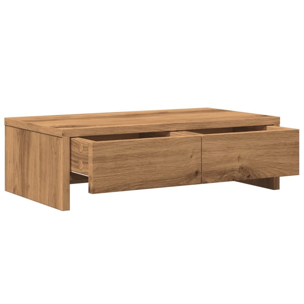 Produktbild för Skärmställ med lådor ek 50x27x15 cm konstruerat trä