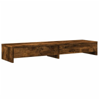 Produktbild för Skärmställ med lådor rökfärgad ek 100x27x15 cm konstruerat trä