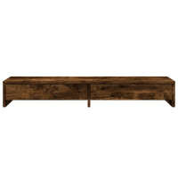 Produktbild för Skärmställ med lådor rökfärgad ek 100x27x15 cm konstruerat trä