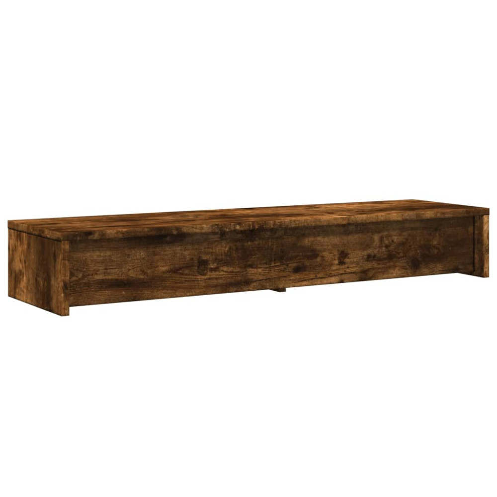 Produktbild för Skärmställ med lådor rökfärgad ek 100x27x15 cm konstruerat trä
