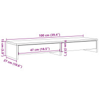 Produktbild för Skärmställ med lådor rökfärgad ek 100x27x15 cm konstruerat trä