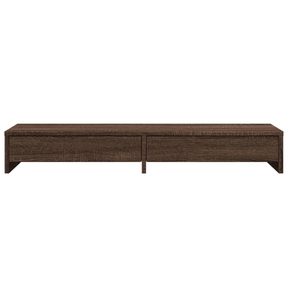 Produktbild för Skärmställ med lådor brun ek 100x27x15 cm konstruerat trä