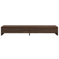 Produktbild för Skärmställ med lådor brun ek 100x27x15 cm konstruerat trä