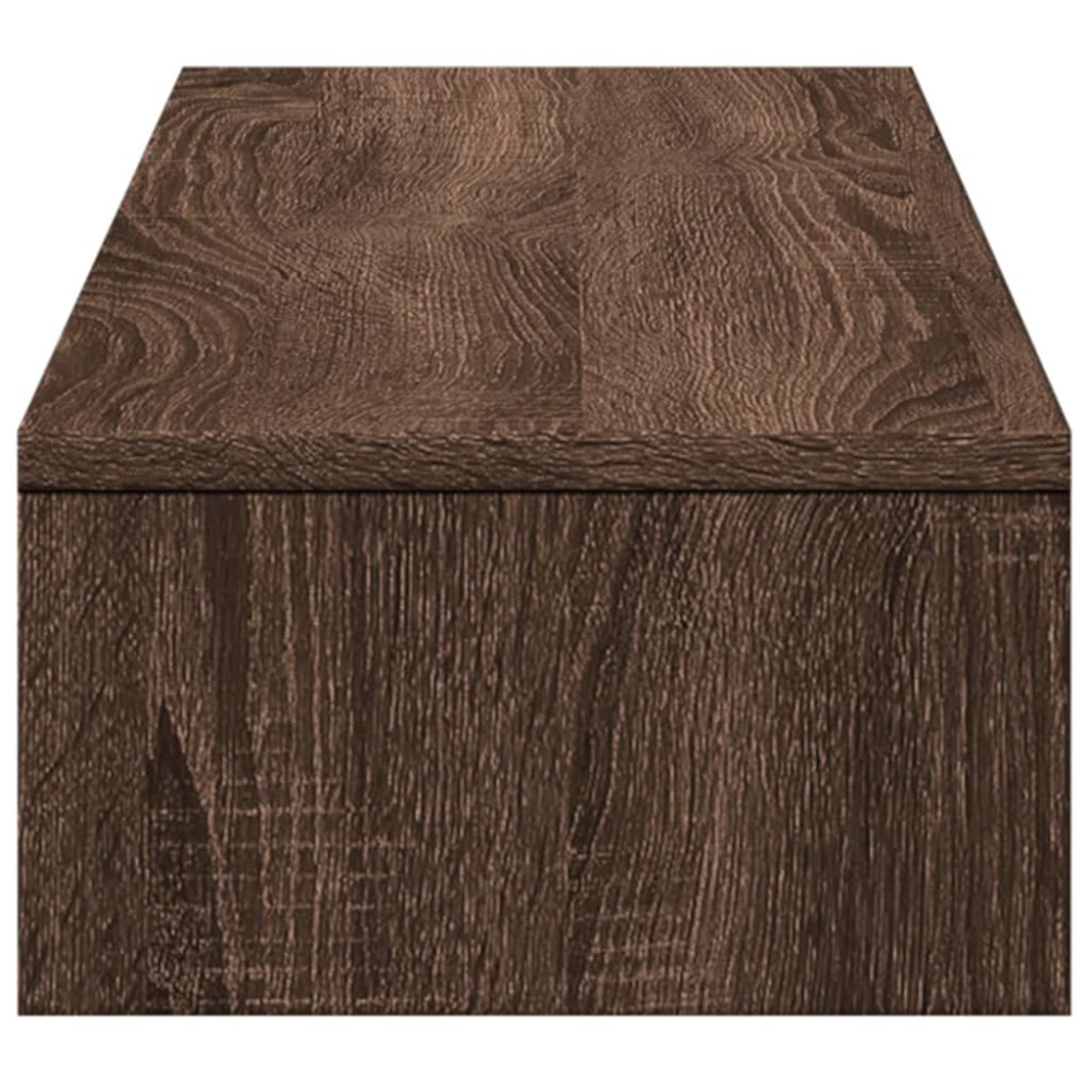 Produktbild för Skärmställ med lådor brun ek 100x27x15 cm konstruerat trä