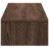 Produktbild för Skärmställ med lådor brun ek 100x27x15 cm konstruerat trä