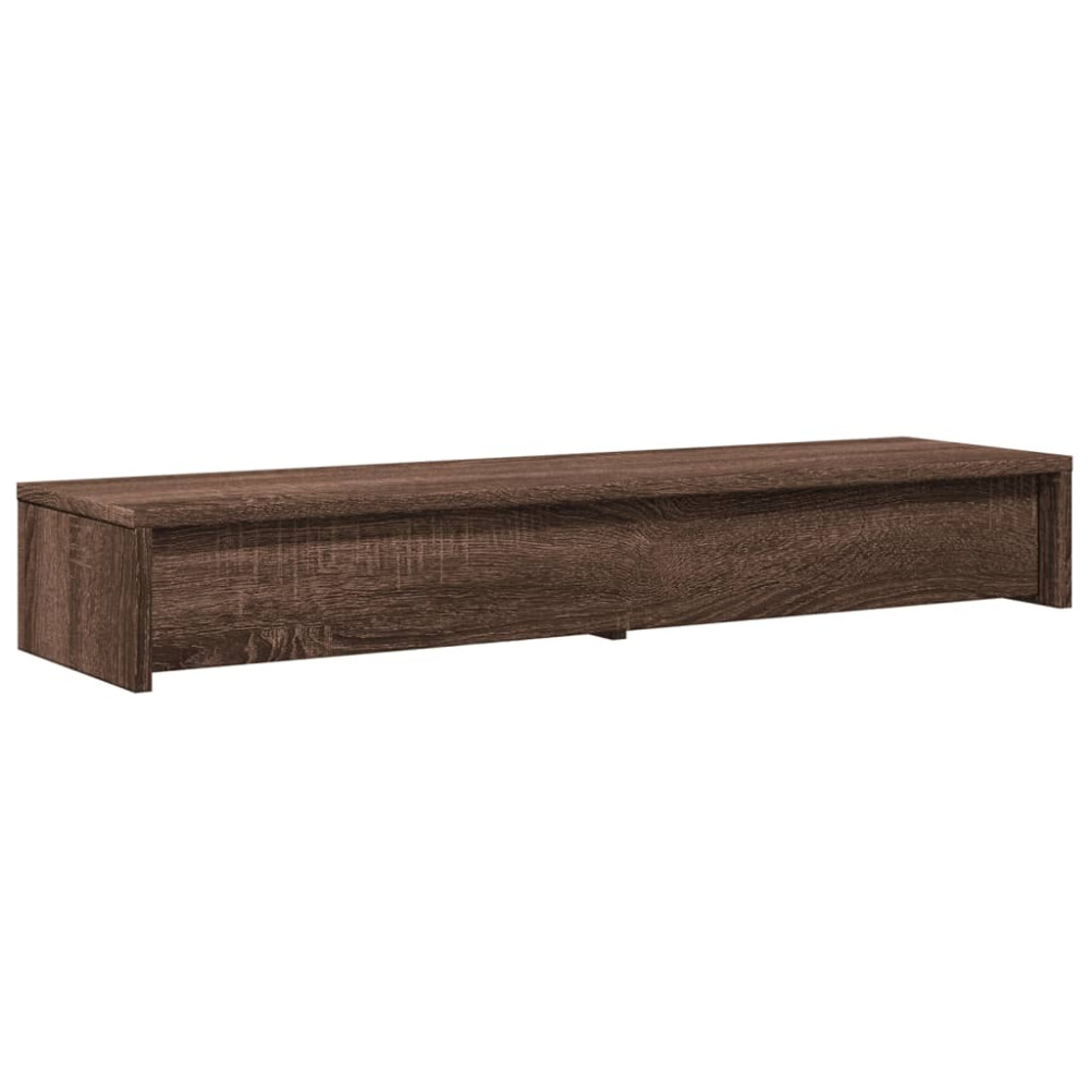 Produktbild för Skärmställ med lådor brun ek 100x27x15 cm konstruerat trä