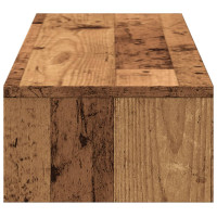 Produktbild för Skärmställ med lådor åldrat trä 100x27x15 cm konstruerat trä