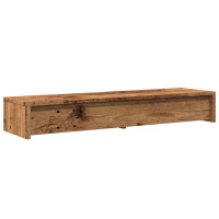 Produktbild för Skärmställ med lådor åldrat trä 100x27x15 cm konstruerat trä