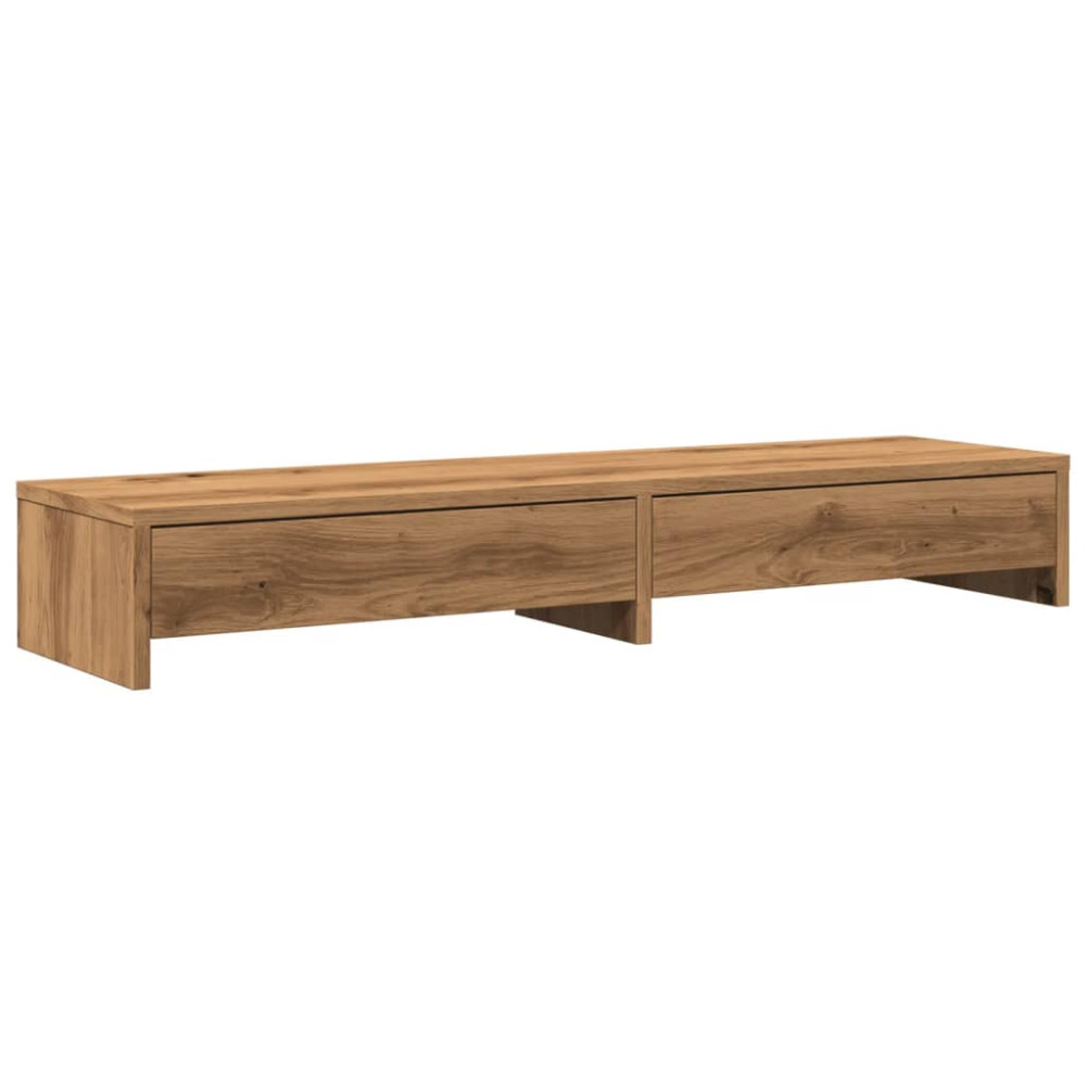 Produktbild för Skärmställ med lådor ek 100x27x15 cm konstruerat trä