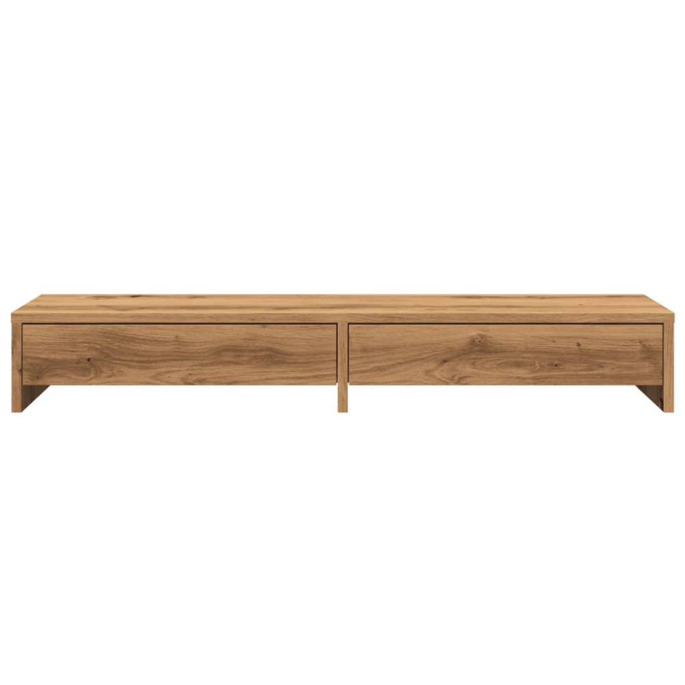 Produktbild för Skärmställ med lådor ek 100x27x15 cm konstruerat trä