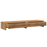 Produktbild för Skärmställ med lådor ek 100x27x15 cm konstruerat trä