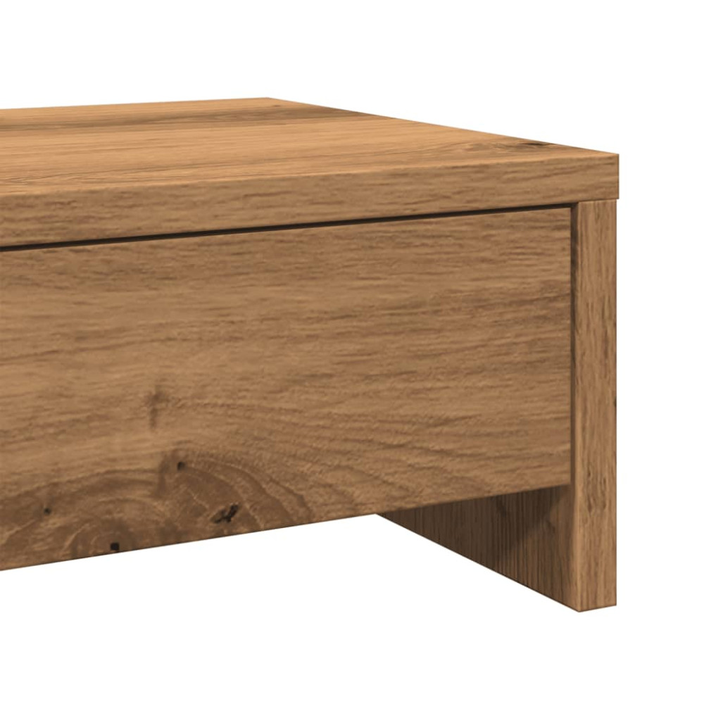 Produktbild för Skärmställ med lådor ek 100x27x15 cm konstruerat trä