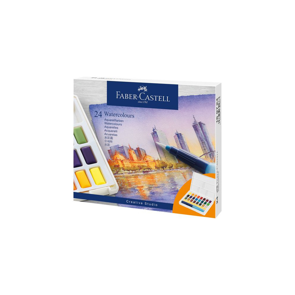 Produktbild för Vattenfärg FABER CASTELL 24 färger
