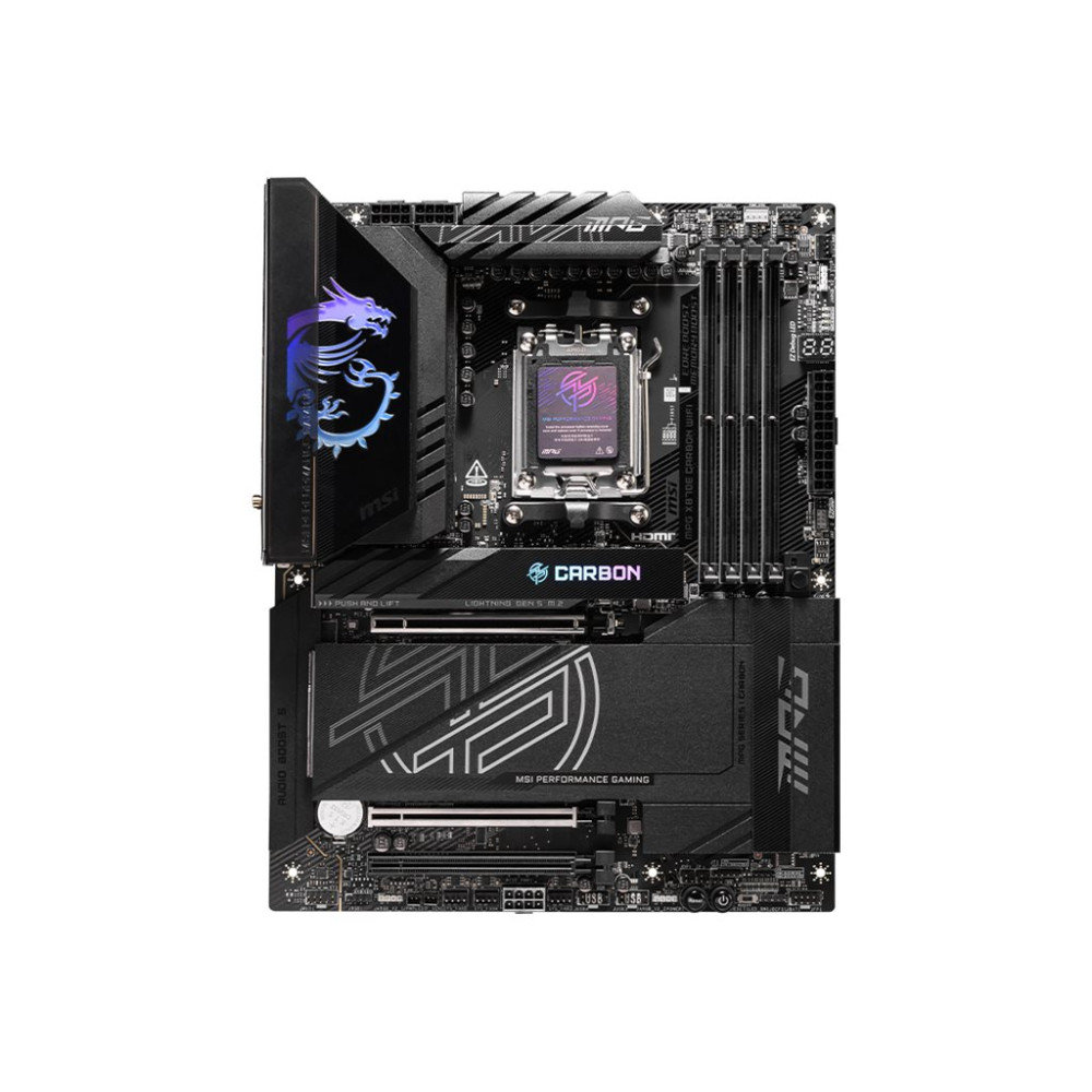 Produktbild för MSI MPG X870E CARBON WIFI - moderkort - ATX - Socket AM5 - AMD X870E