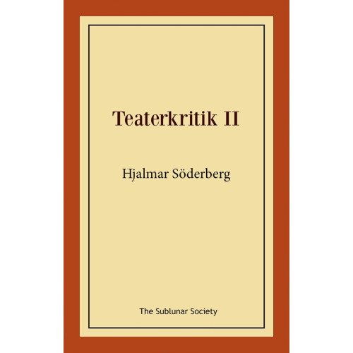 Hjalmar Söderberg Teaterkritik II (häftad)