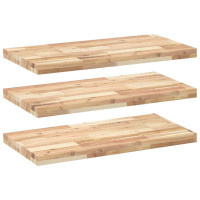 Produktbild för Svävande hyllor 3 st 80x40x4 cm obehandlat massivt akaciaträ