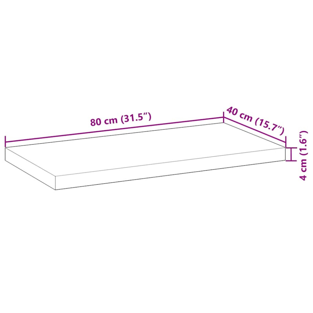 Produktbild för Svävande hyllor 3 st 80x40x4 cm obehandlat massivt akaciaträ