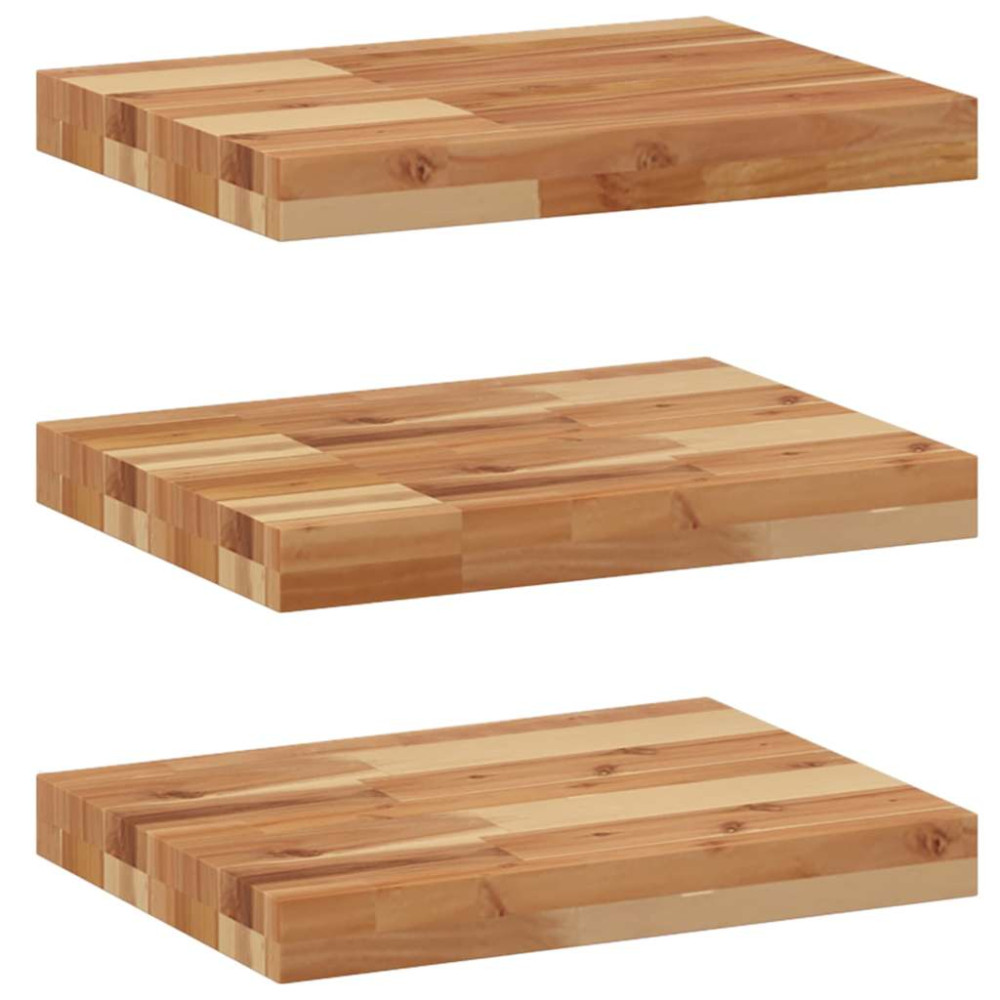 Produktbild för Svävande hyllor 3 st 40x30x4 cm behandlat massivt akaciaträ