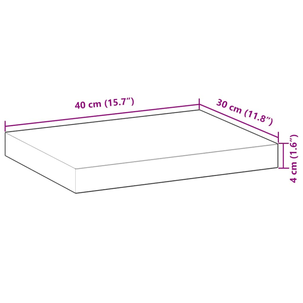 Produktbild för Svävande hyllor 3 st 40x30x4 cm behandlat massivt akaciaträ