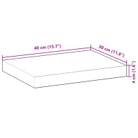 Produktbild för Svävande hyllor 3 st 40x30x4 cm behandlat massivt akaciaträ