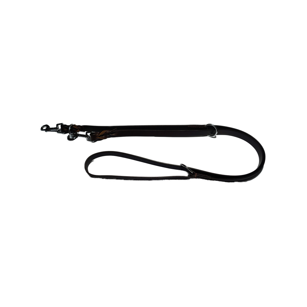 Produktbild för Walker Dressyrkoppel flätat Brunt 15mm/220 cm