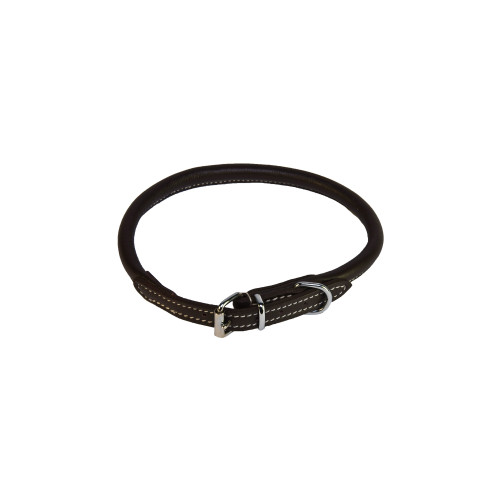 KW Walker Halsband Rundsytt Brunt 6mm/25 cm