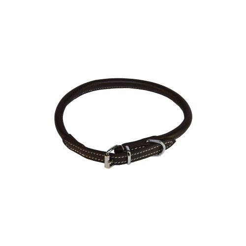 KW Walker Halsband Rundsytt Brunt 10mm/60 cm