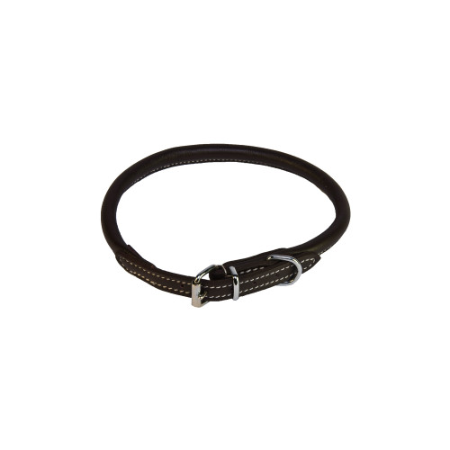 KW Walker Halsband Rundsytt Brunt 10mm/65 cm