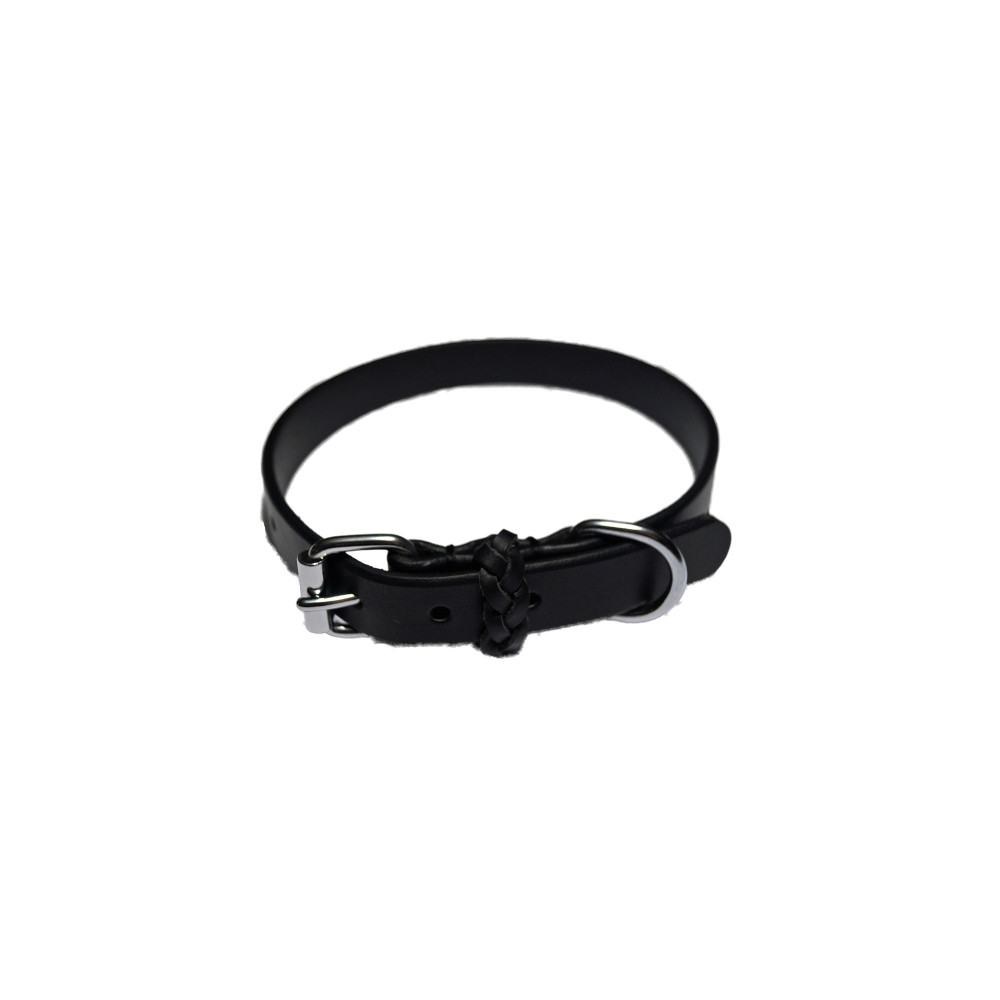 Produktbild för Walker Halsband läder svart 15mm/35 cm
