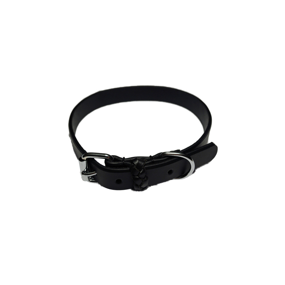 Produktbild för Walker Halsband läder svart 20mm/45 cm