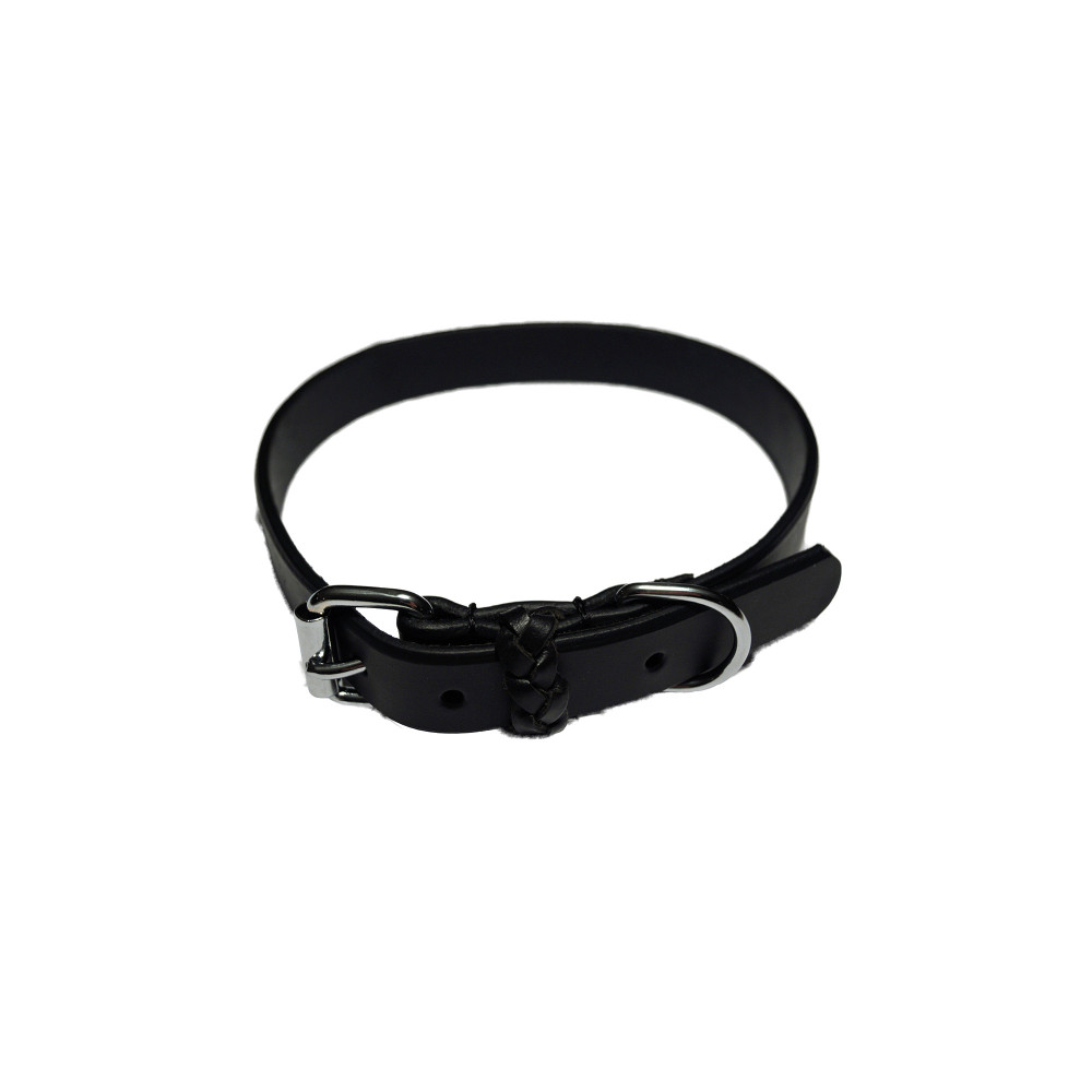 Produktbild för Walker Halsband läder svart 20mm/50 cm